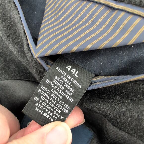 Jacob Siegel Men's Trench Coat 44L Colombo Wool Cashmere Gray Italy Overcoat - Picture 4 of 8